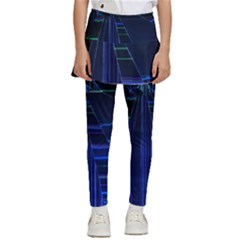 Screen Glitch Broken  Crack  Fracture  Glass Pattern Kids  Skirted Pants by Sapixe