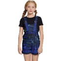 Screen Glitch Broken  Crack  Fracture  Glass Pattern Kids  Short Overalls View1