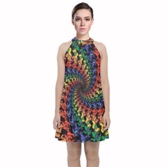 Deadhead Bears Band  Colorsdead Head Grateful Dead Pattern Velvet Halter Neckline Dress 