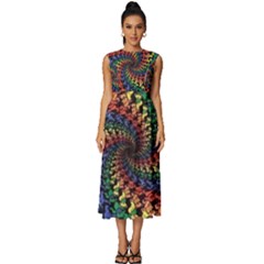 Deadhead Bears Band  Colorsdead Head Grateful Dead Pattern Sleeveless Round Neck Midi Dress by Sapixe