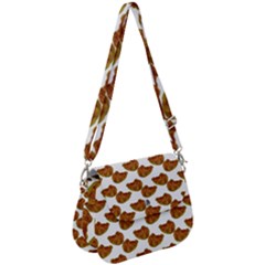 Biscuits Photo Motif Pattern Saddle Handbag by dflcprintsclothing