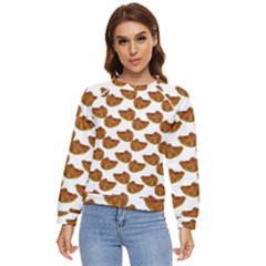 Biscuits Photo Motif Pattern Women s Long Sleeve Raglan Tee