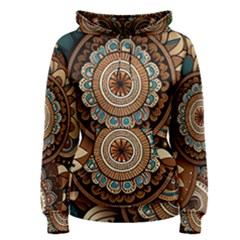 Bohemian Flair In Blue And Earthtones Women s Pullover Hoodie by HWDesign