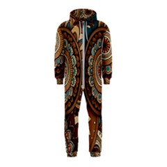 Bohemian Flair In Blue And Earthtones Hooded Jumpsuit (kids) by HWDesign