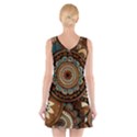 Bohemian Flair In Blue And Earthtones V-Neck Sleeveless Dress View2