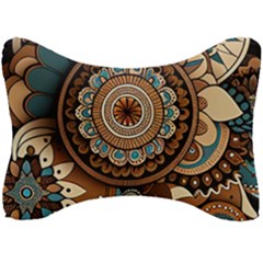 Bohemian Flair In Blue And Earthtones Seat Head Rest Cushion