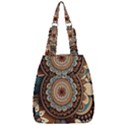 Bohemian Flair In Blue And Earthtones Center Zip Backpack View1