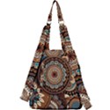 Bohemian Flair In Blue And Earthtones Center Zip Backpack View2