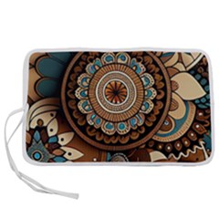 Bohemian Flair In Blue And Earthtones Pen Storage Case (s) by HWDesign