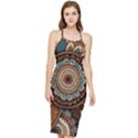 Bohemian Flair In Blue And Earthtones Bodycon Cross Back Summer Dress View1