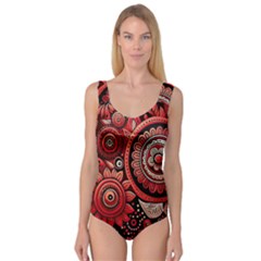 Bohemian Vibes In Vibrant Red Princess Tank Leotard  by HWDesign