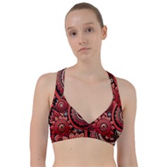 Bohemian Vibes In Vibrant Red Sweetheart Sports Bra by HWDesign