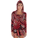 Bohemian Vibes In Vibrant Red Long Sleeve Hooded T-shirt View1