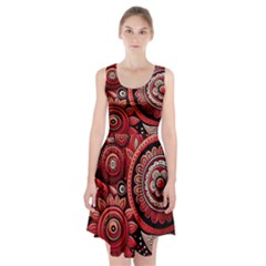 Bohemian Vibes In Vibrant Red Racerback Midi Dress by HWDesign