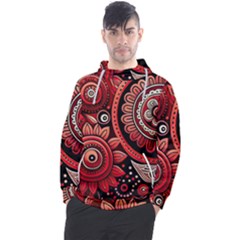 Bohemian Vibes In Vibrant Red Men s Pullover Hoodie by HWDesign