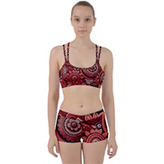 Bohemian Vibes In Vibrant Red Perfect Fit Gym Set by HWDesign