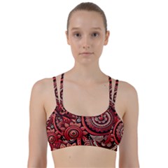 Bohemian Vibes In Vibrant Red Line Them Up Sports Bra by HWDesign