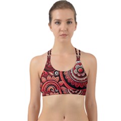 Bohemian Vibes In Vibrant Red Back Web Sports Bra by HWDesign