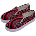 Bohemian Vibes In Vibrant Red Kids  Canvas Slip Ons View2