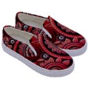 Bohemian Vibes In Vibrant Red Kids  Canvas Slip Ons View3