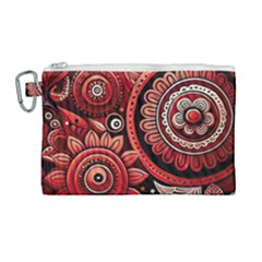 Bohemian Vibes In Vibrant Red Canvas Cosmetic Bag (large) by HWDesign