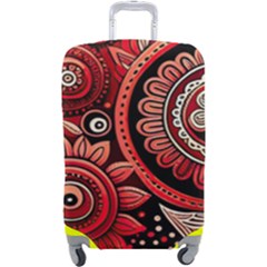 Bohemian Vibes In Vibrant Red Luggage Cover (large) by HWDesign