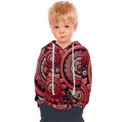 Bohemian Vibes In Vibrant Red Kids  Overhead Hoodie by HWDesign