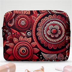 Bohemian Vibes In Vibrant Red Make Up Pouch (large) by HWDesign