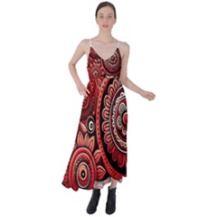 Bohemian Vibes In Vibrant Red Tie Back Maxi Dress by HWDesign