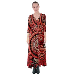 Bohemian Vibes In Vibrant Red Button Up Maxi Dress by HWDesign