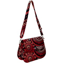 Bohemian Vibes In Vibrant Red Saddle Handbag by HWDesign