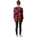 Bohemian Vibes In Vibrant Red Kids  V Neck Casual Top View2