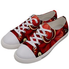 Bohemian Flower Drop Women s Low Top Canvas Sneakers by HWDesign