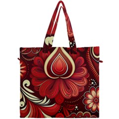 Bohemian Flower Drop Canvas Travel Bag by HWDesign