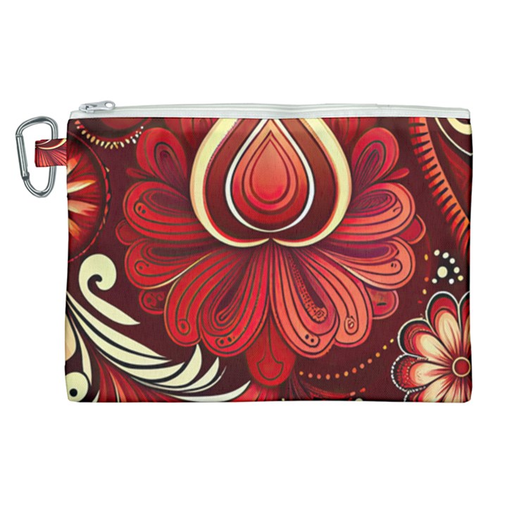 Bohemian Flower Drop Canvas Cosmetic Bag (XL)