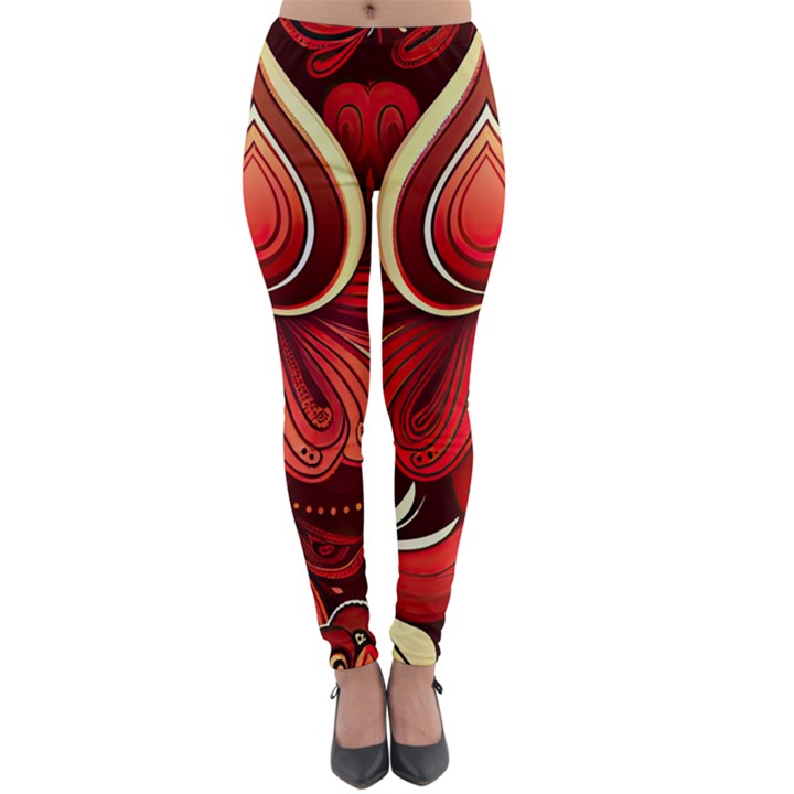 Bohemian Flower Drop Lightweight Velour Leggings