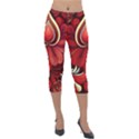 Bohemian Flower Drop Lightweight Velour Capri Leggings  View1