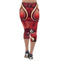 Bohemian Flower Drop Lightweight Velour Capri Leggings  View2