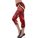 Bohemian Flower Drop Lightweight Velour Capri Leggings  View3