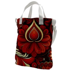 Bohemian Flower Drop Canvas Messenger Bag by HWDesign