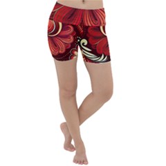 Bohemian Flower Drop Lightweight Velour Yoga Shorts by HWDesign