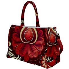 Bohemian Flower Drop Duffel Travel Bag by HWDesign