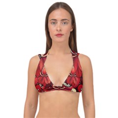 Bohemian Flower Drop Double Strap Halter Bikini Top by HWDesign