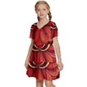 Bohemian Flower Drop Kids  Short Sleeve Tiered Mini Dress View2