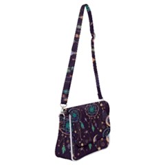 Bohemian  Stars, Moons, And Dreamcatchers Shoulder Bag With Back Zipper by HWDesign