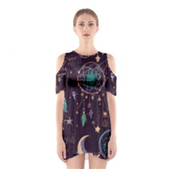 Bohemian  Stars, Moons, And Dreamcatchers Shoulder Cutout One Piece Dress