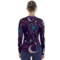 Bohemian  stars, moons, and dreamcatchers V-Neck Long Sleeve Top View2