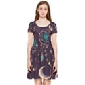 Bohemian  stars, moons, and dreamcatchers Inside Out Cap Sleeve Dress View1