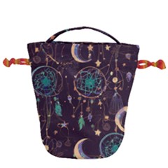 Bohemian  Stars, Moons, And Dreamcatchers Drawstring Bucket Bag