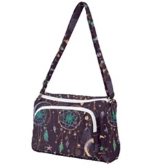 Bohemian  Stars, Moons, And Dreamcatchers Front Pocket Crossbody Bag by HWDesign